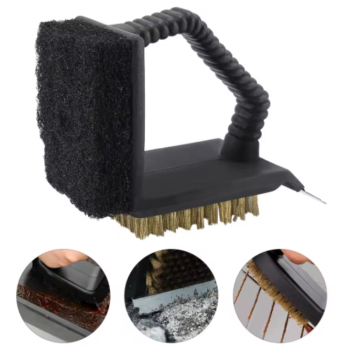 CEPILLO PARA PARRILLA 3 EN 1 LIMPIADOR